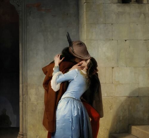 Lo dicono anche le opere d’arte: il bacio a destra e l’abbraccio a sinistra non sono casuali